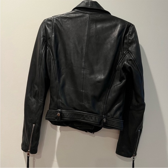 Zara 100% Real Leather Motorcycle Jacket - Picture 8 of 14